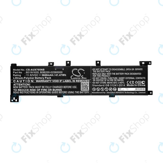 Batteria per Asus A705QA, Asus F705MA-BX030T, B31N1635, Li-Pol, 3600mAh, 11.52V, HQ