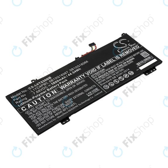 Batteria per Lenovo Air 14, Flex 6, Ideapad 530, Yoga 530, L17C4PB0, Li-Pol, 5800mAh, 7.68V, HQ