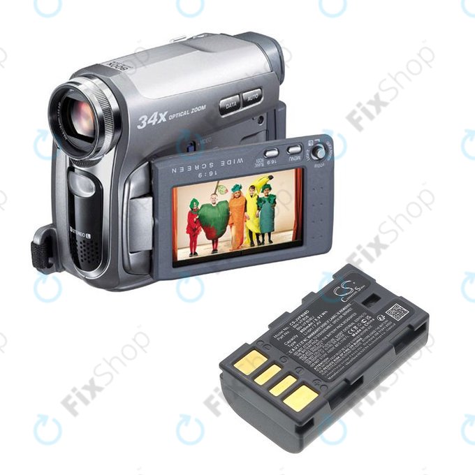 Batteria per JVC Gr-D850ek, BN-VF808, Li-Ion, 800mAh, 7.4V, HQ
