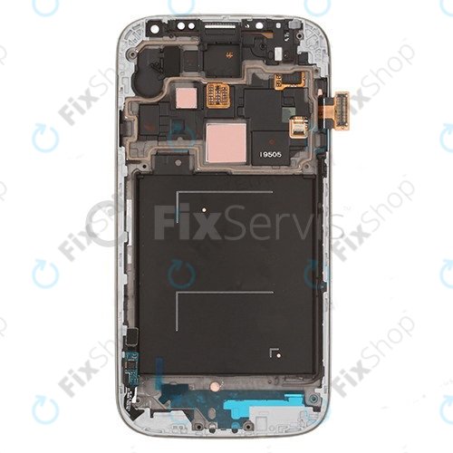 Schermo OLED per Samsung S4 i9505, White Frost, Vetro touch con cornice