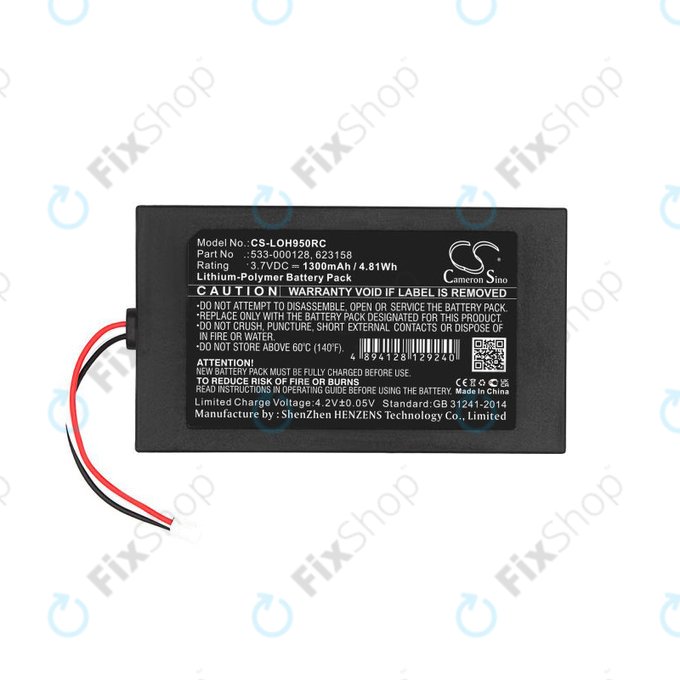 Batteria per Logitech Harmony 9, 533-000128, Li-Pol, 1300mAh, 3.7V, HQ