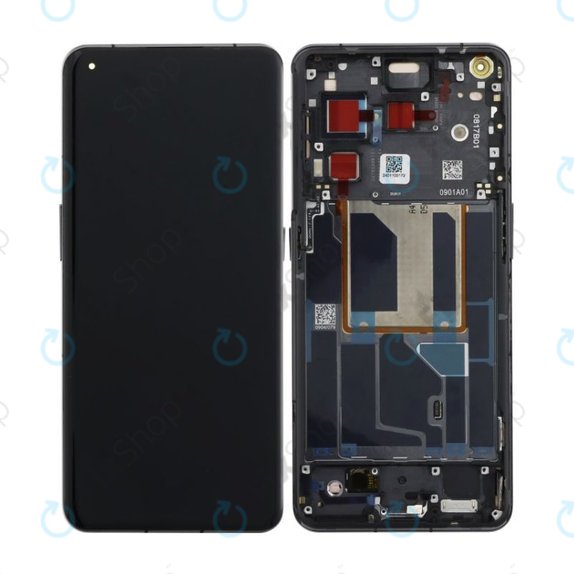 Schermo OLED per OnePlus 11 PHB110, Titan Black, Vetro touch con cornice