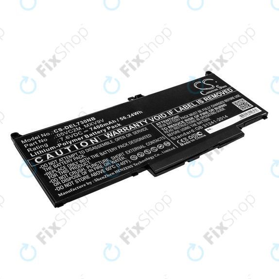 Batteria per Dell Latitude 13 7300, 14 7400, 05VC2M, Li-Pol, 7400mAh, 7.6V, HQ