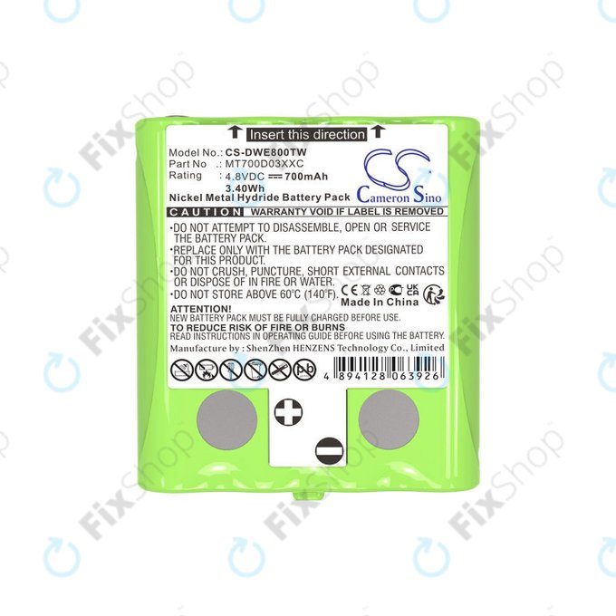 Batteria per Detewe Outdoor Pmr e Simvalley, MT700D03XXC, Ni-MH, 700mAh, 4.8V, HQ