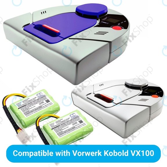 Batteria per Vorwerk Kobold VX100, Pack 945-0006, Ni-MH, 3500mAh, 7.2V, HQ
