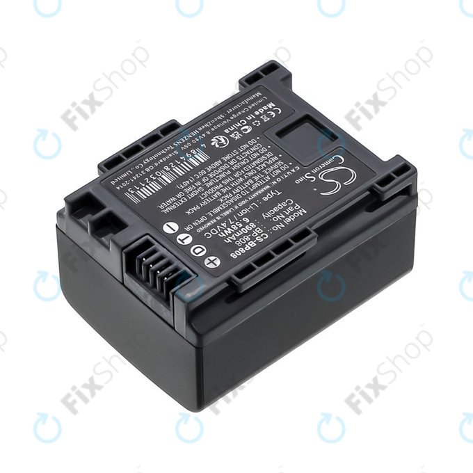 Batteria per Canon FS10, FS11, FS100, BP-808, Li-Ion, 890mAh, 7.4V, HQ