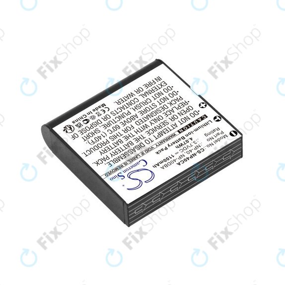 Batteria per Casio Exilim Ex-FC100, NP-40, Li-Ion, 1100mAh, 3.7V, HQ