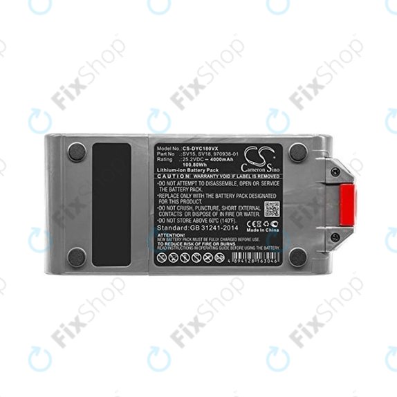 Batteria per Dyson V11, V15, SV15, SV18, 970938-01, Li-Ion, 4000mAh, 25.2V, HQ
