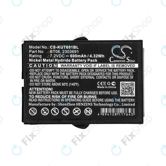 Batteria per Ikusi TM60, 61, 62, BT06, Ni-MH, 600mAh, 7.2V, HQ