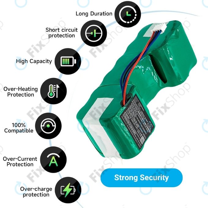 Batteria per iRobot Roomba Combo-seriess, Ecovacs Deebot-seriess, 4720110, DM88, DM88, Ni-MH, 3000mAh, 12.0V, HQ
