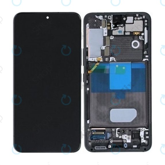 Schermo per Samsung Galaxy S22 S901B, Vetro touch con cornice, Phantom Black