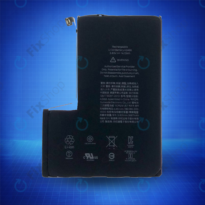 Batteria per iPhone 12 Pro Max, A2466, 3687mAh, Service Pack