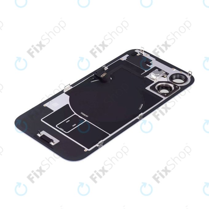 Vetro scocca posteriore per iPhone 16 Plus, Ultramarine, con lente fotocamera, piastra metallica e magnete MagSafe
