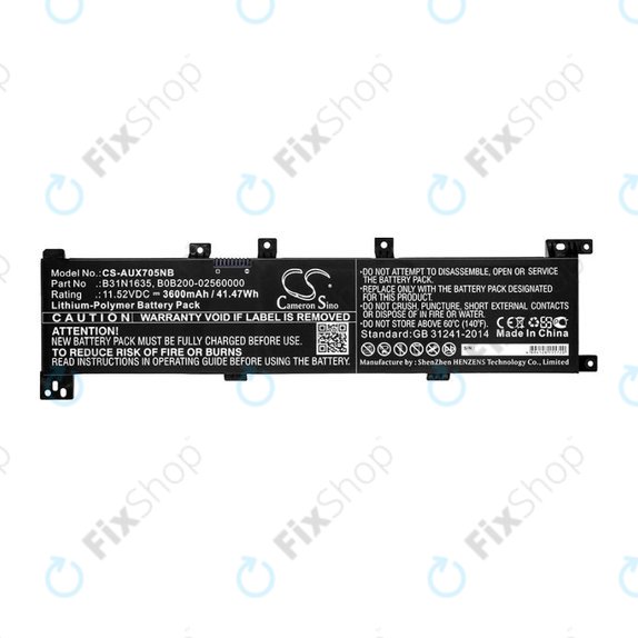 Batteria per Asus A705QA, Asus F705MA-BX030T, B31N1635, Li-Pol, 3600mAh, 11.52V, HQ
