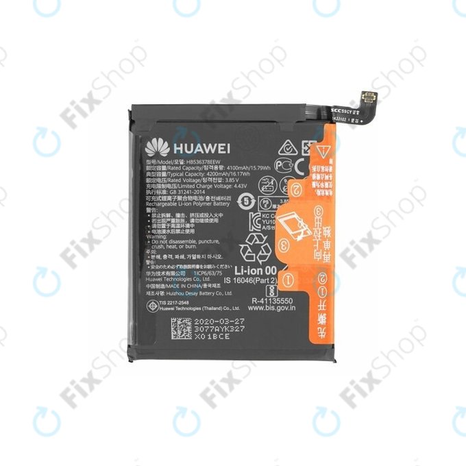 Batteria per Huawei P40 Pro, HB536378EEW, 02353MET, 4200mAh, Genuine Service Pack