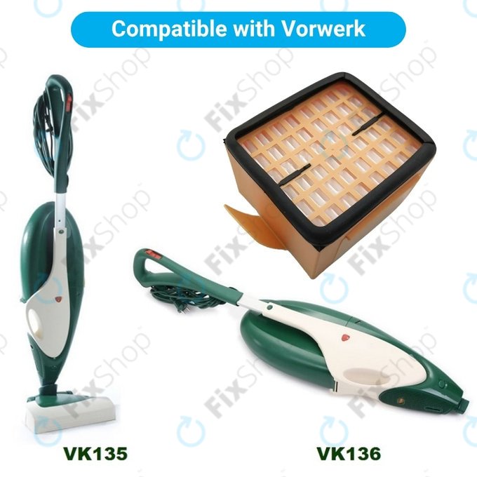 Filtro polvere, 2 pz. per Vorwerk Kobold VK135, VK136