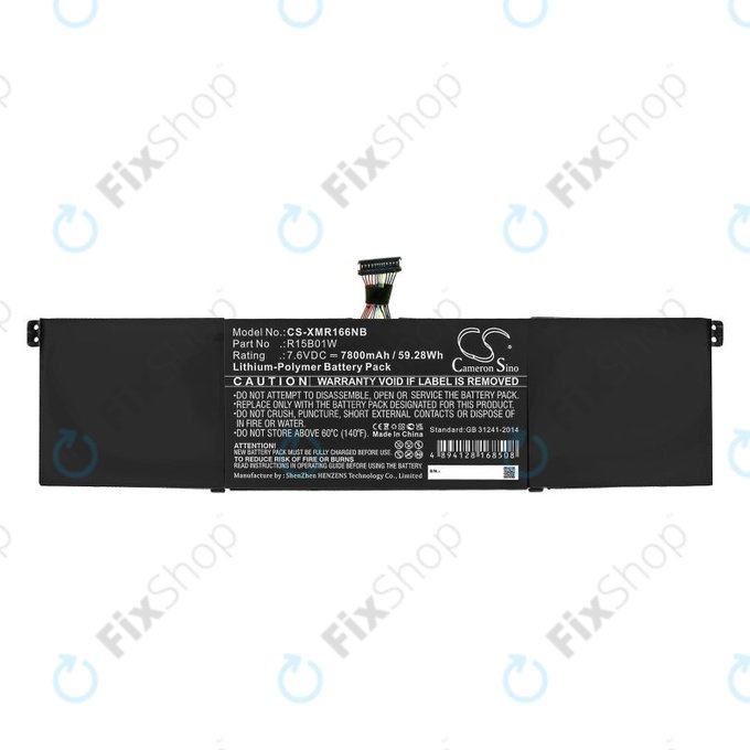 Batteria per Xiaomi Mi Pro 15.6 i3, i5, i6, R15B01W, Li-Pol, 7800mAh, 7.6V, HQ