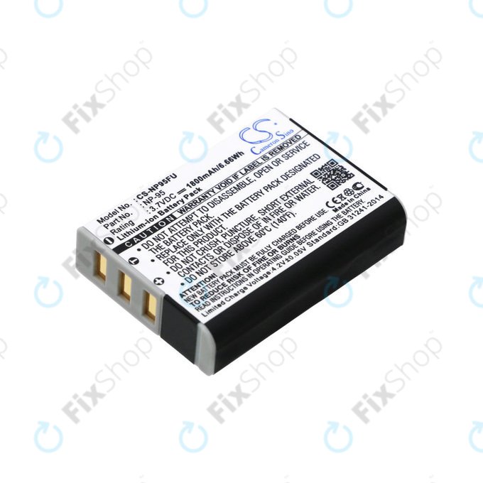 Batteria per Fujifilm FinePix F30, Ricoh GXR, DB-90, Li-Ion, 1800mAh, 3.7V, HQ