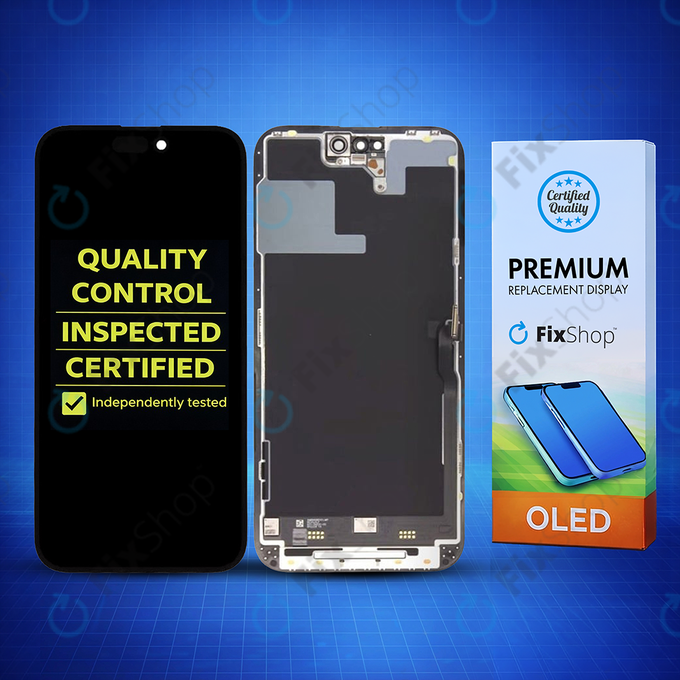 Schermo Hard OLED per iPhone 14 Pro Max, Vetro touch con cornice, FixPremium