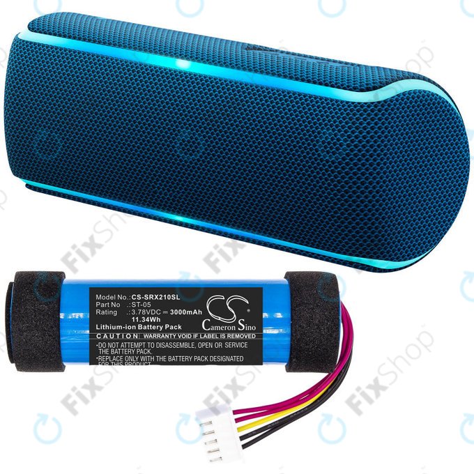 Batteria per Sony SRS-XB21, ST-05, Li-Ion, 3000mAh, 3.78V, HQ