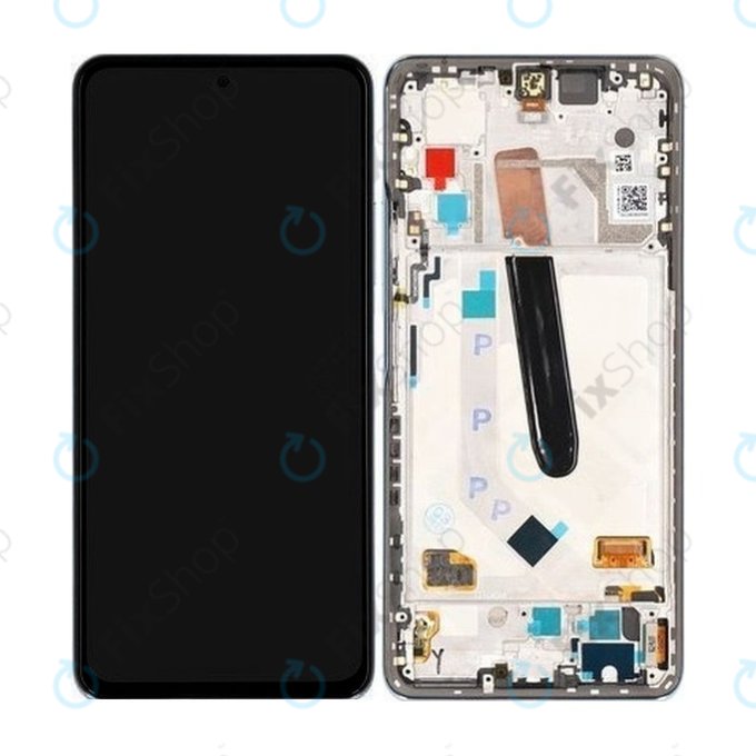 Schermo per Xiaomi Poco F3, Blue, Vetro touch con cornice, 560004K11A00, Genuine Service Pack