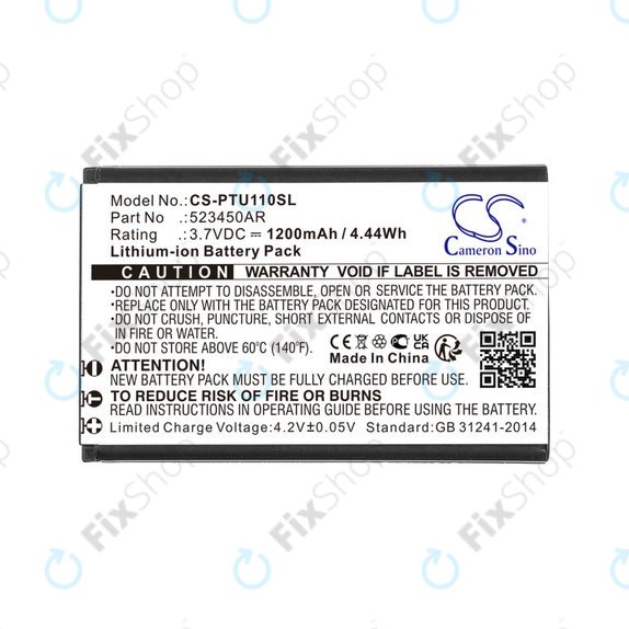 Batteria per Panasonic Kx-Tf200, Kx-Tu110, 523450AR, Li-Ion, 3.7V, 1200mAh, HQ