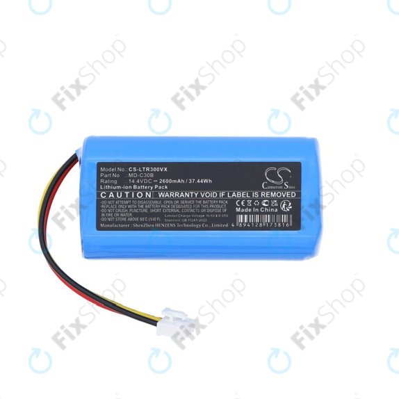Batteria per Liectroux C30B, BLAUPUNKT BPK-VCBB1XB Midea M4 MD-C30B, Li-Ion, 2600mAh, 14.4V, HQ