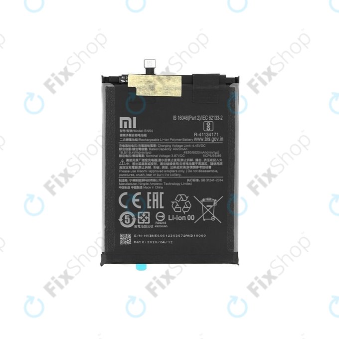 Batteria per Xiaomi Redmi 9, Note 9, BN54, 460200001J1G, 460200003P1G, 5020mAh, Genuine Service Pack