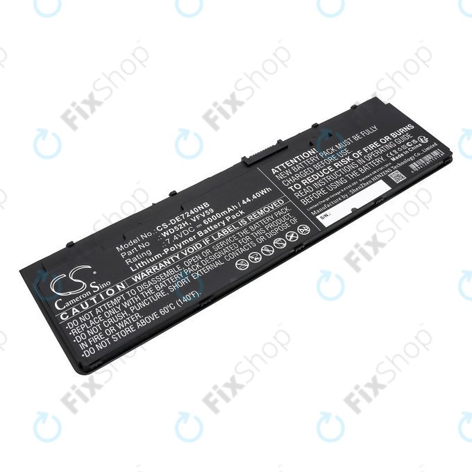 Batteria per Dell Latitude E7240, 7250, 12, VFV59, Li-Pol, 6000mAh, 7.4V, HQ