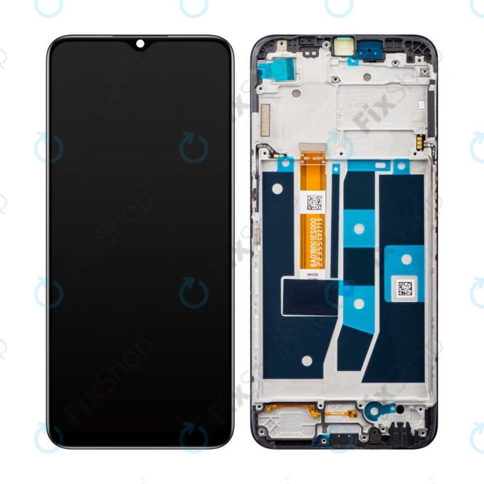 Schermo per Oppo A54s CPH2273, Black, Vetro touch con cornice, 4908020, Genuine Service Pack