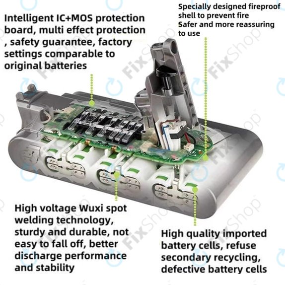 Batteria per Dyson V12, 965470-01, Li-Ion, 3000mAh, 25.2V