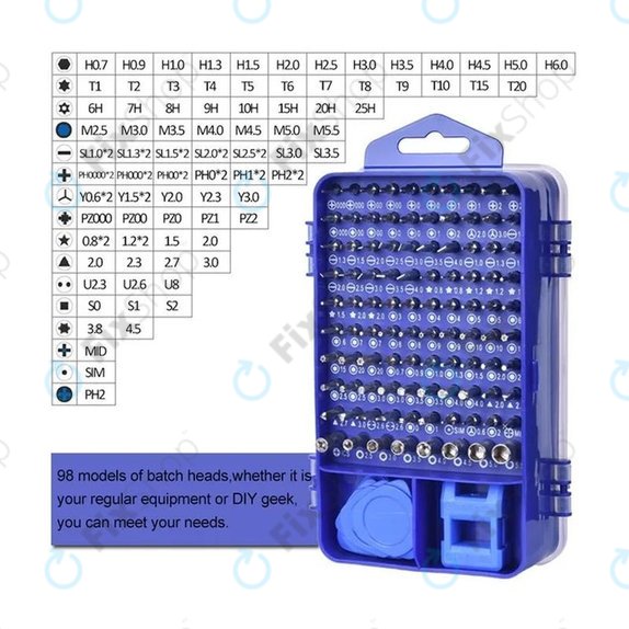 Set di cacciaviti e bit di precisione per riparazione cellulari, PC ed elettronica 115 in 1, Kingsdun