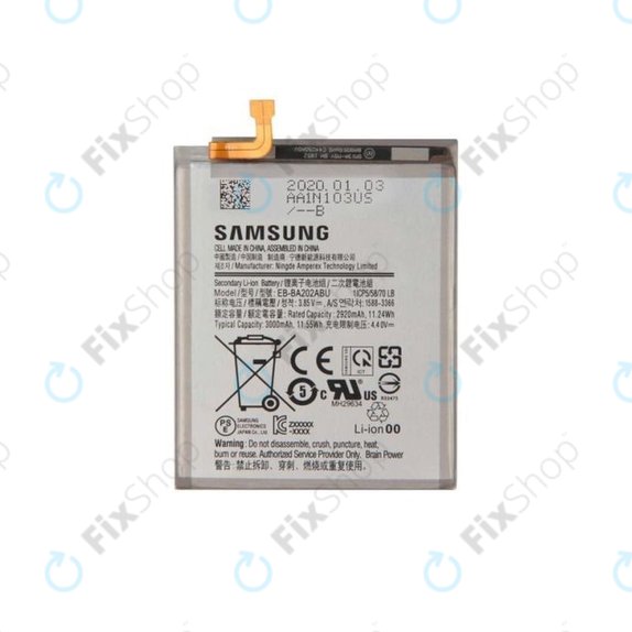 Batteria per Samsung A20e A202F, EB-BA202ABU, GH82-20188A, 3000mAh, Genuine Service Pack