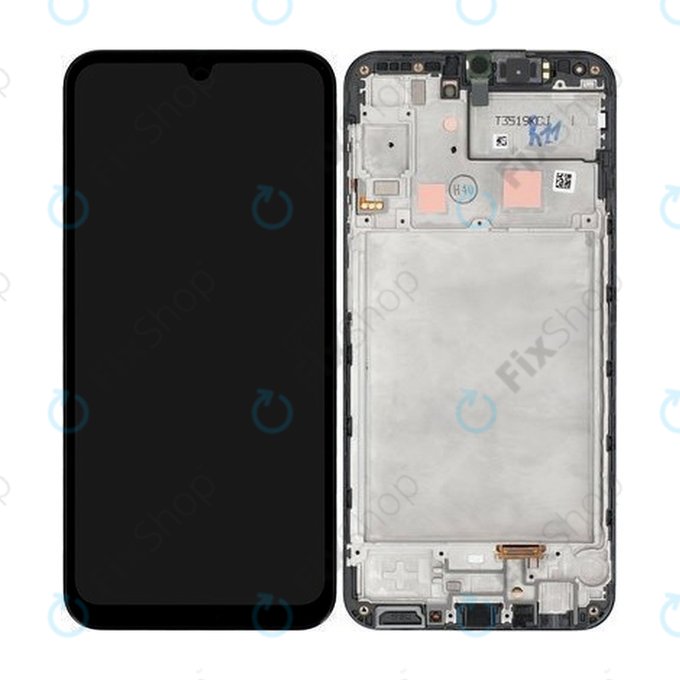 Schermo per Samsung A24 A245, Black, Vetro touch con cornice, GH82-28686A, Genuine Service Pack