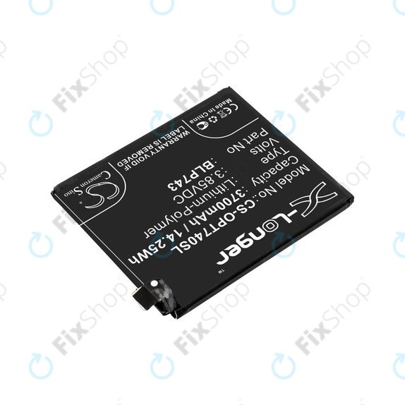 Batteria per OnePlus 7T, 3700mAh, Li-Pol, 3.85 V, BLP743, HQ