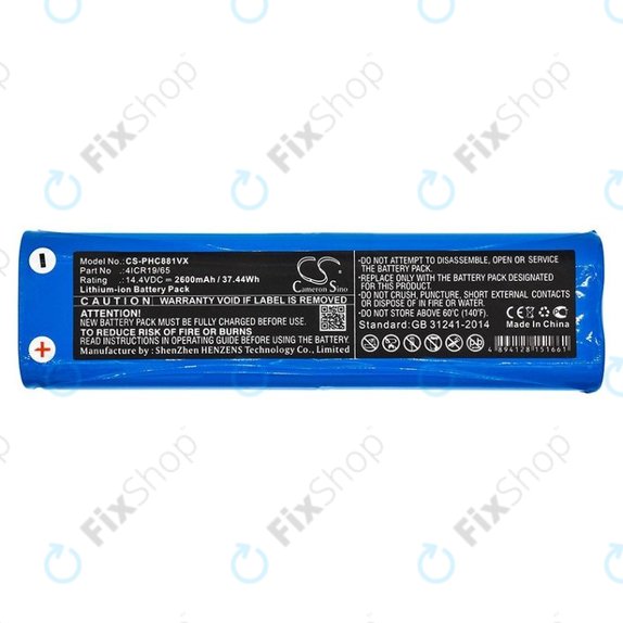 Batteria per Philips SmartPro Active, 4ICR19 65, Li-Ion, 2600mAh, 14.4V, HQ