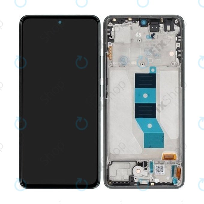 Schermo per Xiaomi Poco M7 Pro 5G, Green, Vetro touch con cornice, 5600060O17P00, Genuine Service Pack