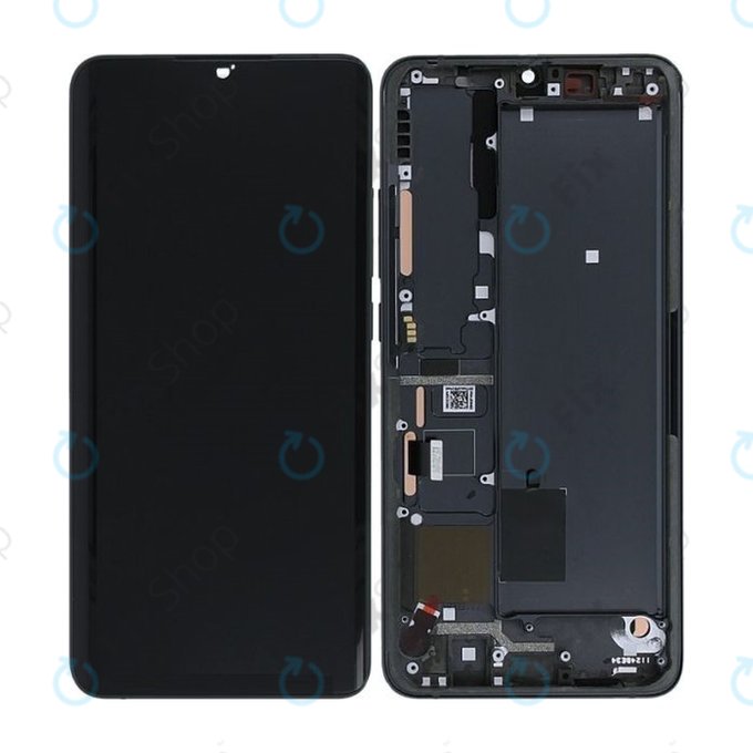 Schermo per Xiaomi Mi Note 10, Mi Note 10 Pro, Midnight Black, Vetro touch con cornice, 56000300F400, Genuine Service Pack