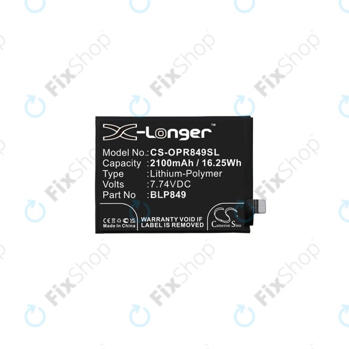 Batteria per Realme GT 5G RMX2202, GT Neo RMX3031, BLP849, 2100mAh, HQ