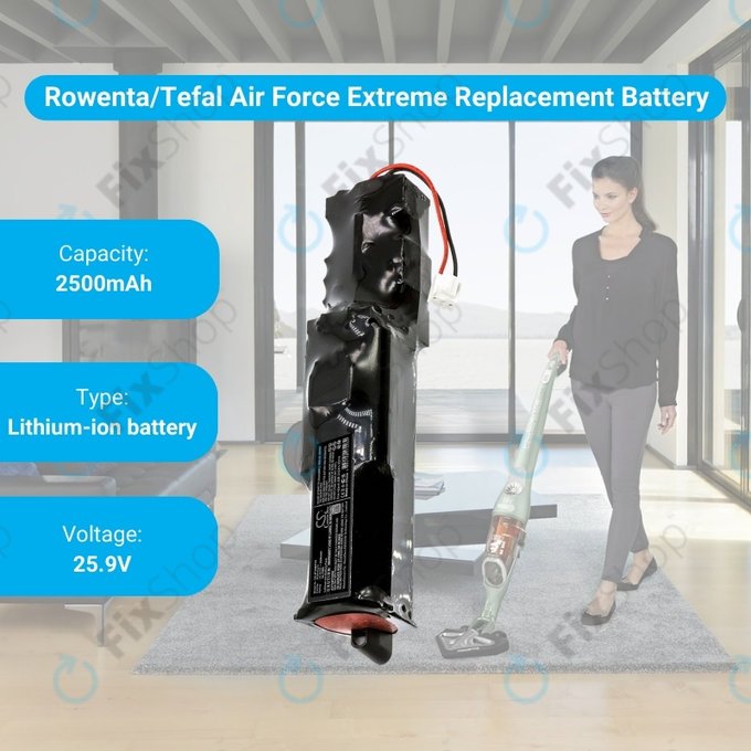 Batteria per Rowenta Air Force Extreme RH-seriess, Tefal TY-seriess, RS-RH5274, Li-Ion, 2500mAh, 25.9V, HQ
