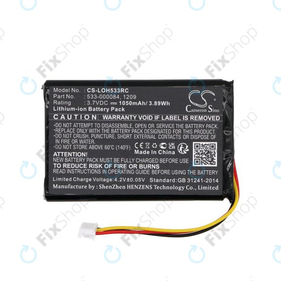 Batteria per Logitech Harmony Touch, Ultimate, 533-000083, Li-Ion, 1050mAh, 3.7V, HQ