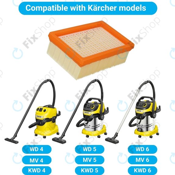 Filtro piatto per Kärcher WD-seriess, MV-seriess, KWD-seriess