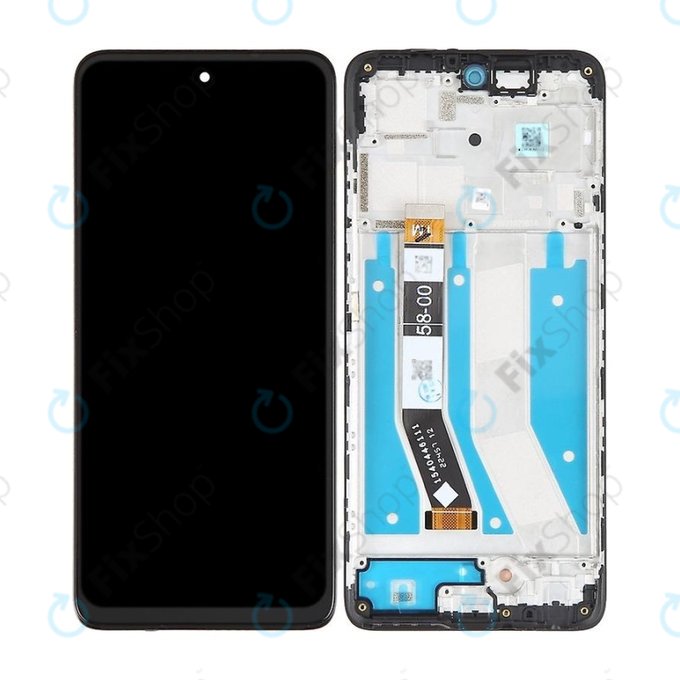 Schermo per Motorola Moto G73, Black, Vetro touch con cornice