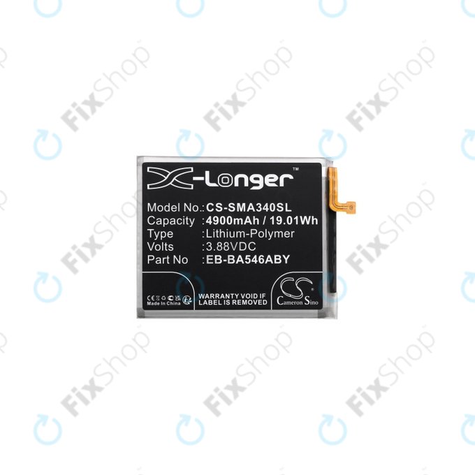 Batteria per Samsung A34 5G A346B, A54 5G A546B, EB-BA546ABY, 4900mAh, HQ
