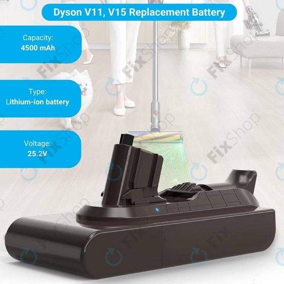 Batteria per Dyson V11, V15, SV15, SV18, 970938-01, Li-Ion, 4500mAh, 25.2V