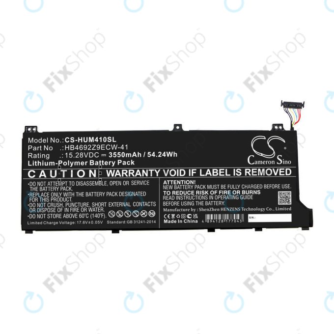 Batteria per Honor MagicBook 14, Huawei MateBook D14, MediaPad D14, MagicBook 14, HB4692Z9ECW-41, Li-Pol, 3550mAh, 15.28V, HQ