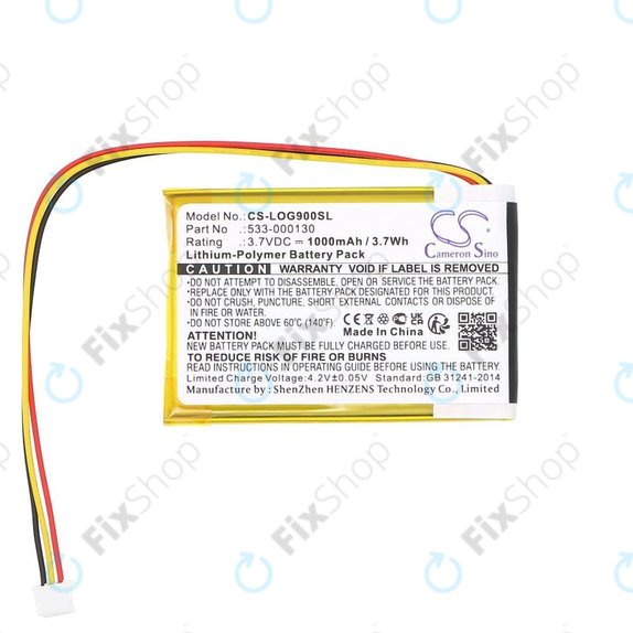 Batteria per Logitech G403, G703, G900, G903, 533-000130, Li-Pol, 1000mAh, 3.7V, HQ