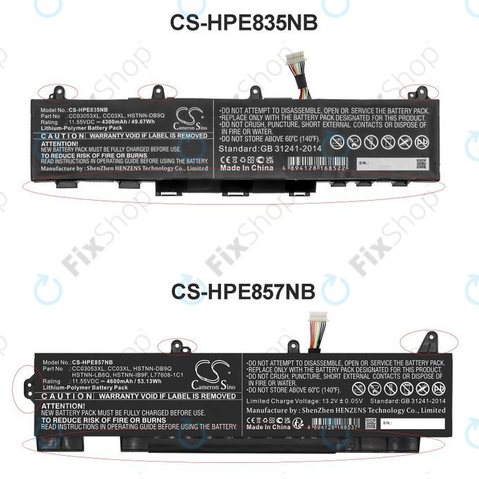 Batteria per HP ZBook Firefly 15 G7, G8, EliteBook 855 G7, G8, 850 G7, G8, CC03053XL, Li-Pol, 4600mAh, 11.55V, HQ