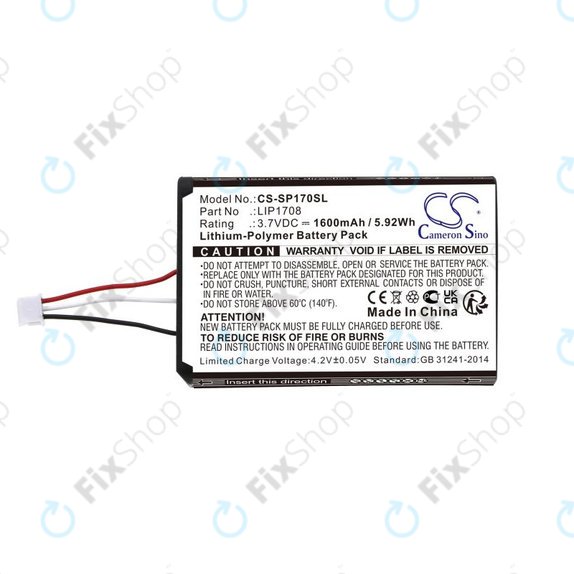 Batteria per Sony PS5 DualSense, LIP1708, Li-Pol, 1600mAh, 3.7V, HQ