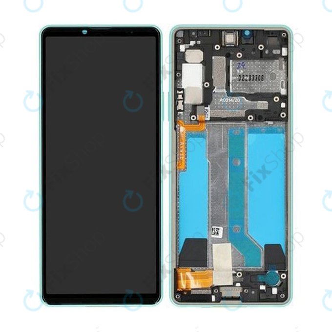 Schermo per Sony Xperia 10 IV XQCC54, Mint, Vetro touch con cornice, A5047175A, Genuine Service Pack